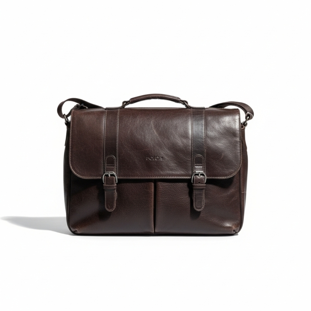 Solo New York Genuine Leather Messenger Bag – Executive Laptop Briefcase
